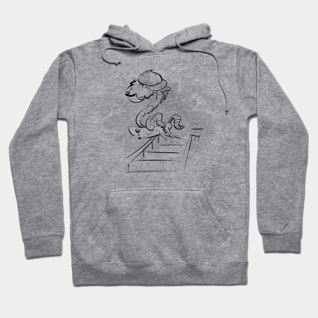 Fuzzy Jumping Earthworm Hoodie by Jason's Doodles